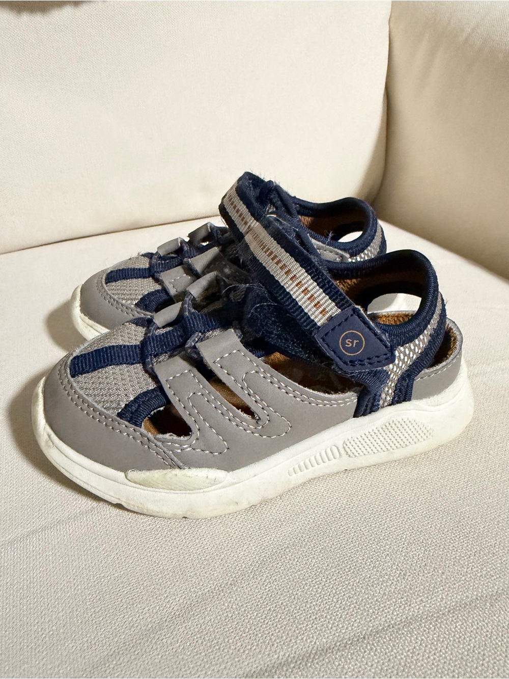 Stride Rite Grey and Navy Toddler Athletic Sandals